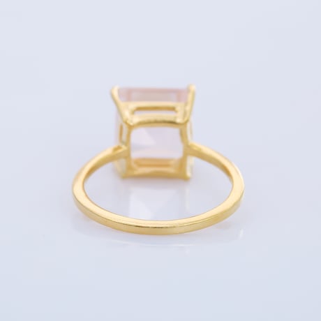 square rose quartzリング