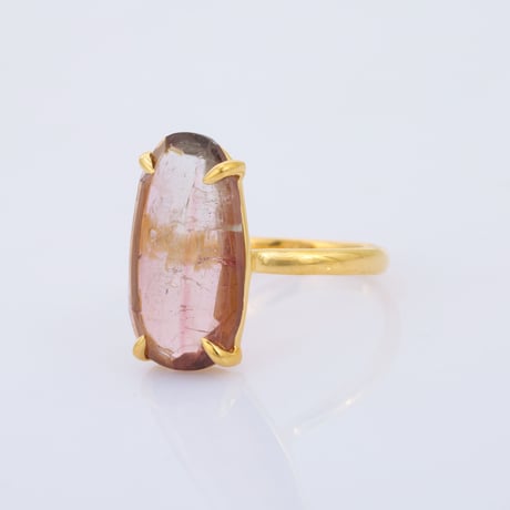 light brownish pink bi-color tourmalineリング