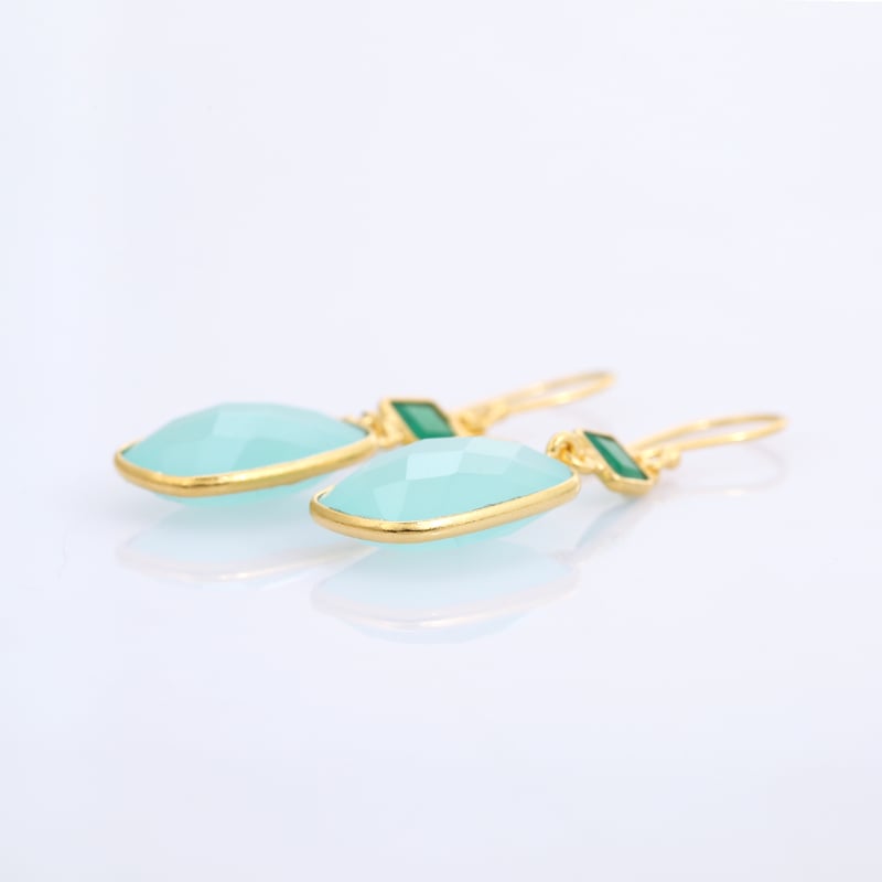 green onyx aqua chalcedonyピアス | MASTANI