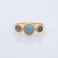 blue opal with iolite accentリング