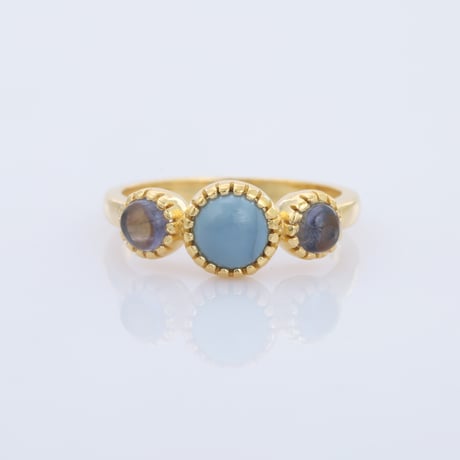 blue opal with iolite accentリング