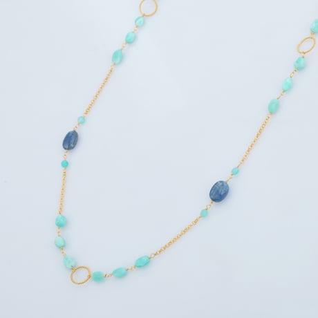 larimar kyanite circleネックレス