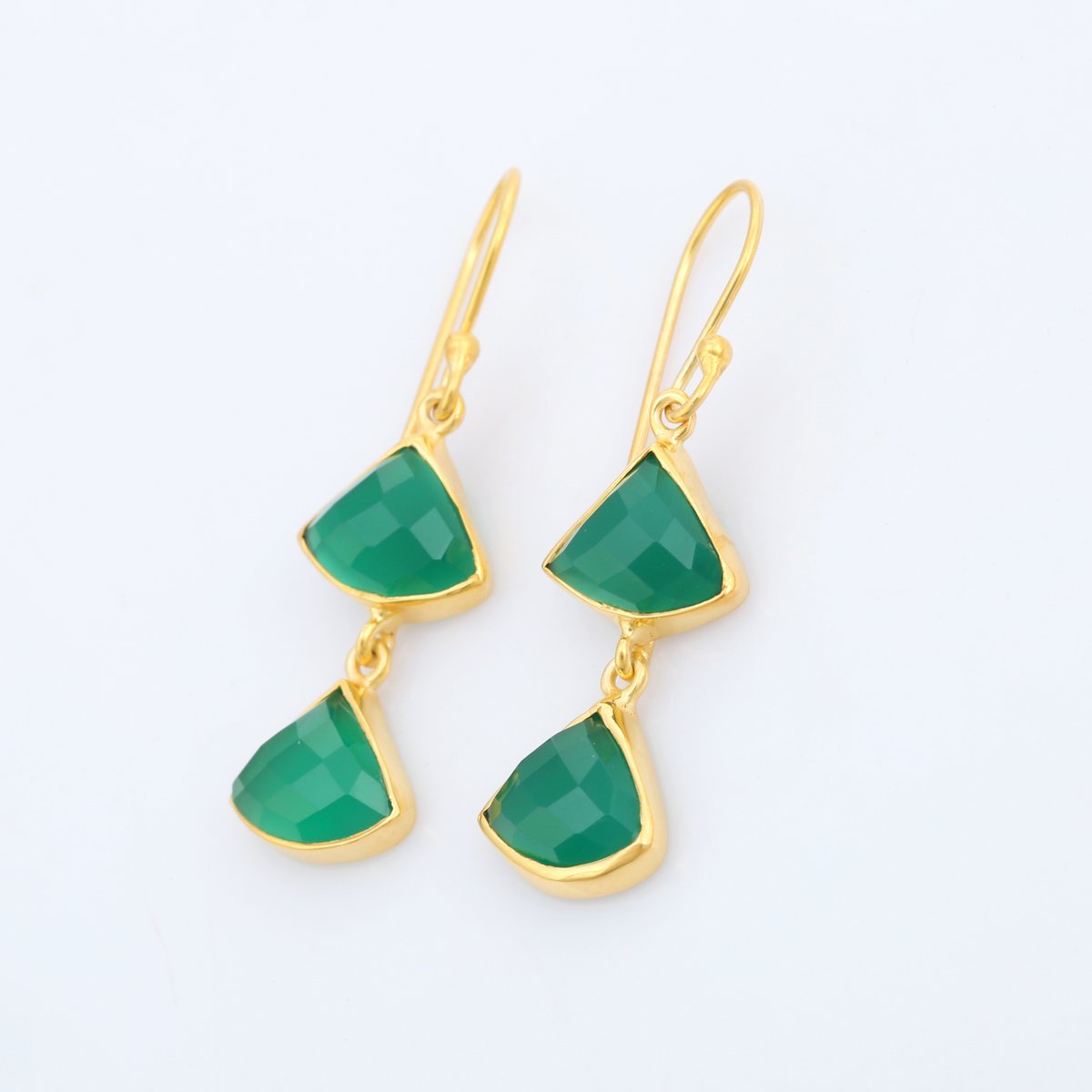 triangular two green onyxピアス | MASTANI