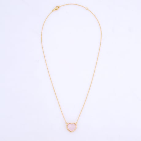 heart shaped rose quartzネックレス