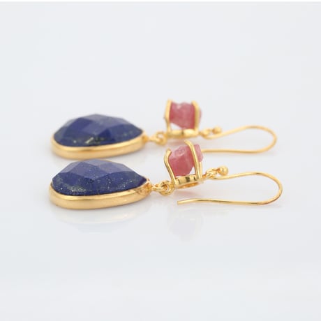 sapphire lapis lazuli largeピアス