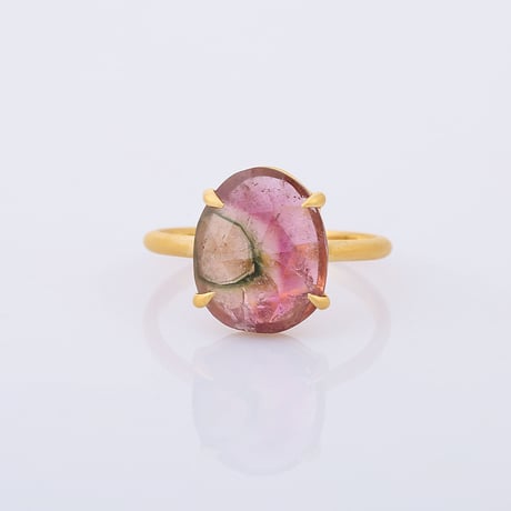 pink & green watermelon tourmalineリング