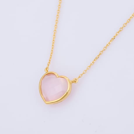 heart shaped rose quartzネックレス
