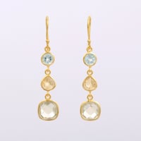 blue topaz citrine green amethystピアス