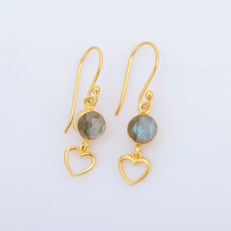 labradorite heartピアス