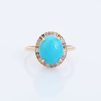 【LIMITED K18】Arizona Turquoise and Multicolor Sapphiresリング