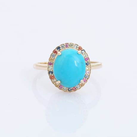 【LIMITED K18】Arizona Turquoise and Multicolor Sapphiresリング