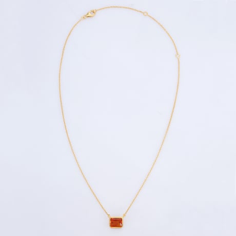 deep yellow rectangular citrineネックレス