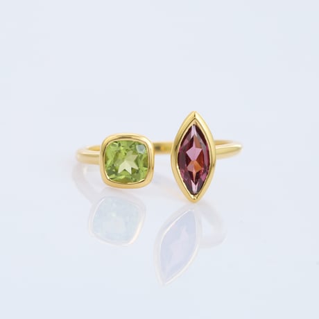 marquise rhodolite garnet peridotリング