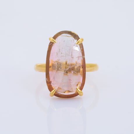 light brownish pink bi-color tourmalineリング