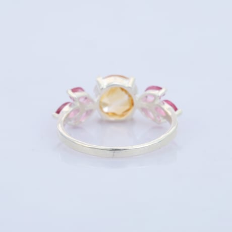 silver citrine tourmalineリング