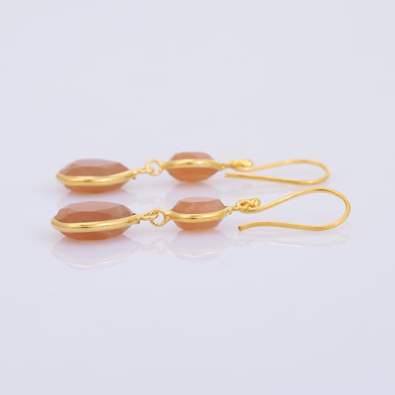 peach moonstone two stoneピアス | MASTANI