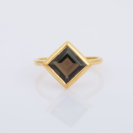 smoky quartz squareリング