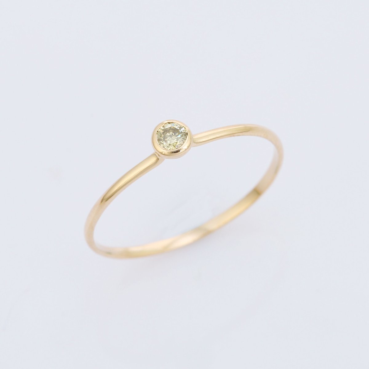 【LIMITED K18】0.08ct yellow color Diamondリング