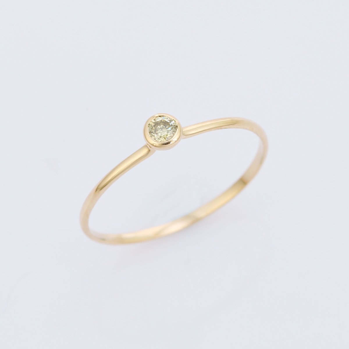 【LIMITED K18】0.08ct yellow color Diamondリング | M