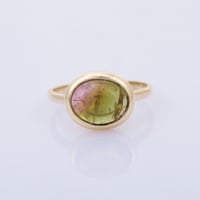 【limited collection】k10 dark greenish pink bi-color tourmalineリング