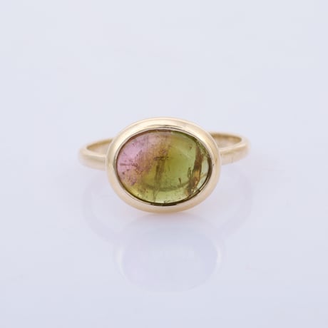 【limited collection】k10 dark greenish pink bi-color tourmalineリング