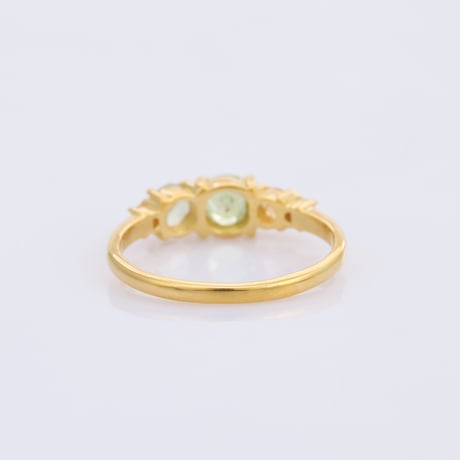 peridot prenite citrine four stoneリング
