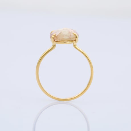 peach color bi color tourmalineリング