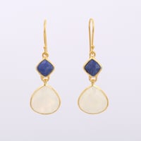 lapis with moonstoneピアス