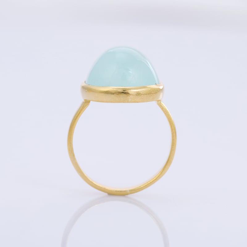 milky aquamarine cabochonリング | MASTANI