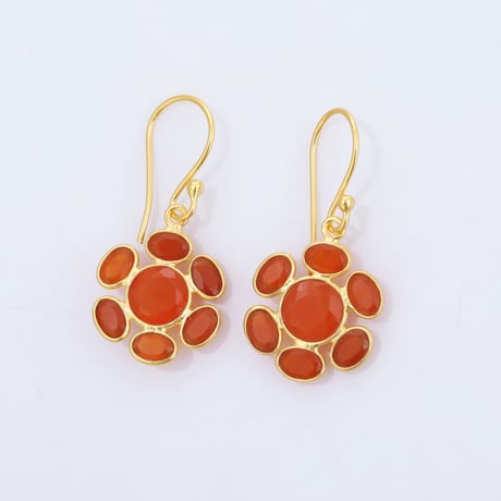 red onyx sun motifピアス