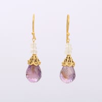 moonstone amethyst motifピアス