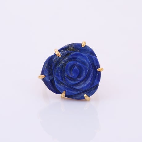 rose carved lapis lazuliリング