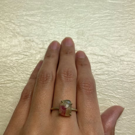 fancy shape bi-color tourmalineリング