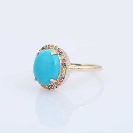 【LIMITED K18】Arizona Turquoise and Multicolor Sapphiresリング