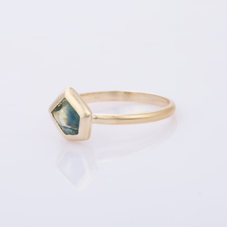 【limited collection 】K10 square bluish green sapphireリング