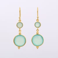 aqua chalcedony circleピアス