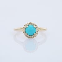 【LIMITED K14】arizona turquoise with diamond accentsリング