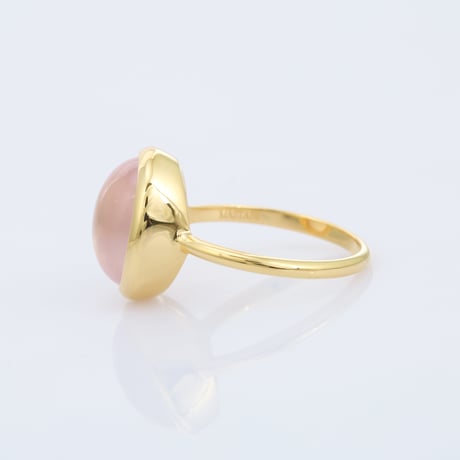 cabochon light pink rose quartzリング