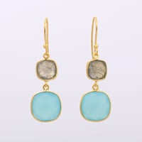labradorite blue chalcedonyピアス