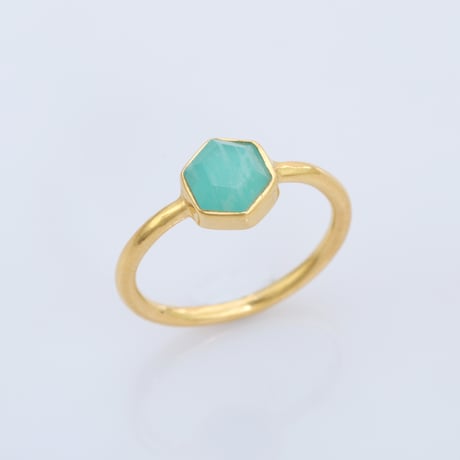 hexagon amazoniteリング