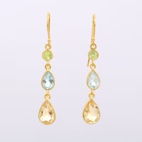 peridot blue topaz citrineピアス