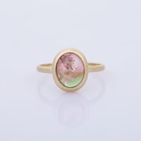 【limited collection】k10 matt pink with light green bi-color tourmalineリング