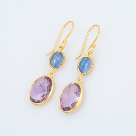 kyanite with amethystピアス