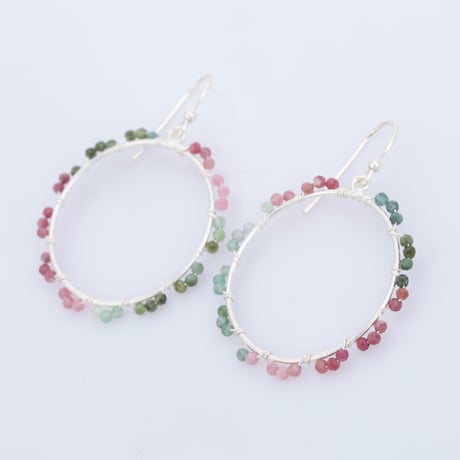 light round hoop tourmalineピアス