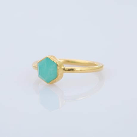 hexagon amazoniteリング