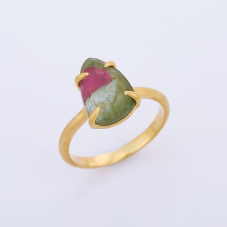 watermelon tourmaline narrow pear tourmalineリング