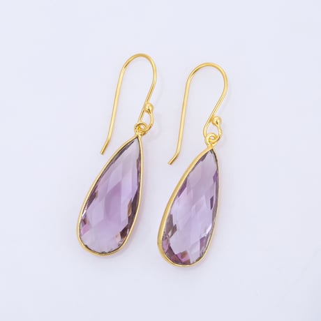 chandelier amethyst checkered cutピアス