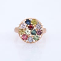 vivid multicolor sapphire with diamondsリング