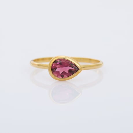 pear shape pink tourmalineリング