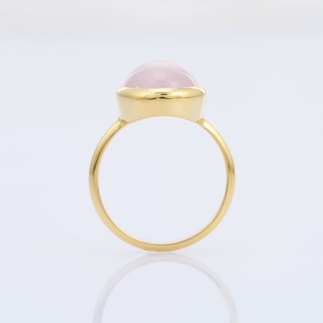 cabochon light pink rose quartzリング